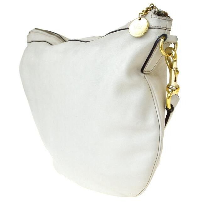 Gucci Shoulder Xl W Style Sherry Striped Strap White Leather Hobo Bag