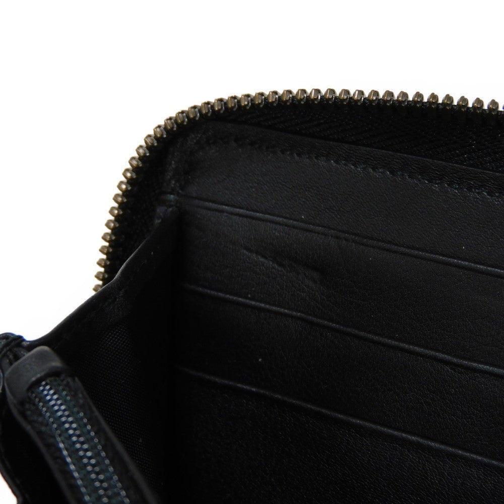 GUCCI Long Wallet Purse 428785 Smooth Calfskin Leather black Logo embossing Rabbit embroidered zip-around wallet Women(Unisex) Used