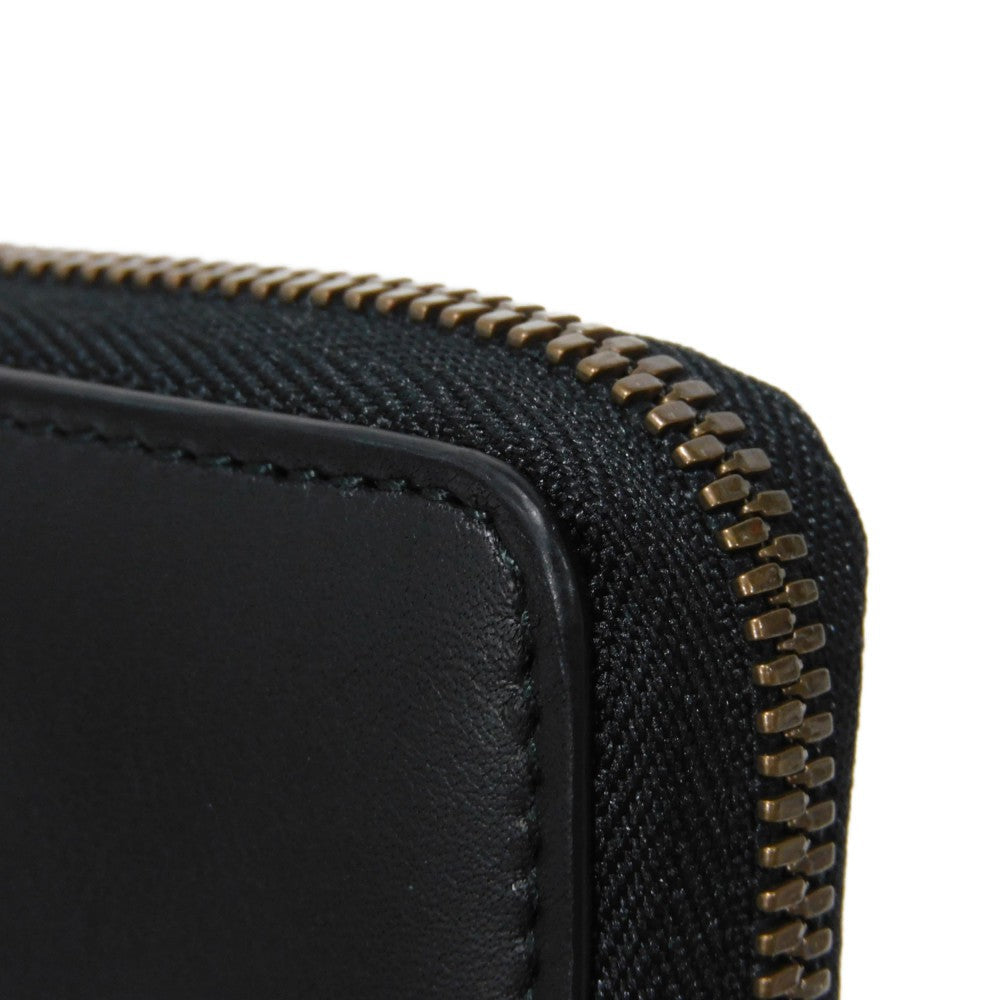 GUCCI Long Wallet Purse 428785 Smooth Calfskin Leather black Logo embossing Rabbit embroidered zip-around wallet Women(Unisex) Used