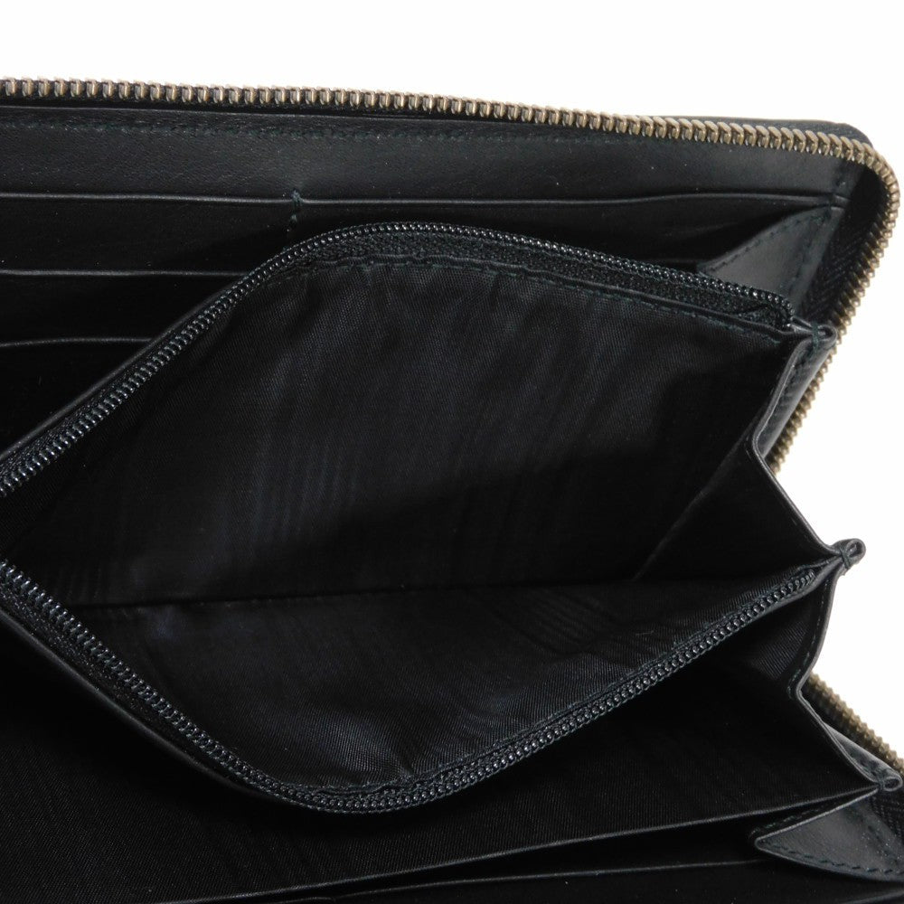 GUCCI Long Wallet Purse 428785 Smooth Calfskin Leather black Logo embossing Rabbit embroidered zip-around wallet Women(Unisex) Used
