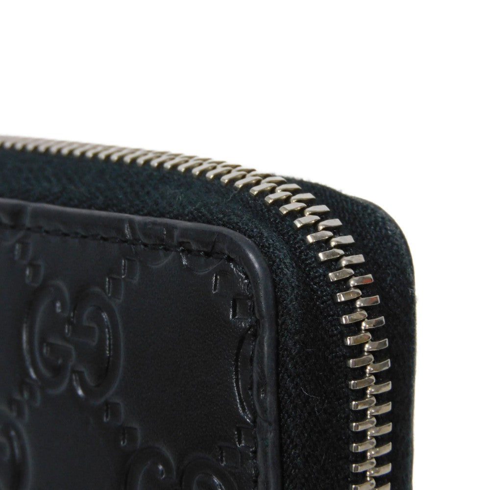 GUCCI Long Wallet Purse 473928 CWC1N 1000 Signature leather black GG Shima Durian zip around wallet mens Used