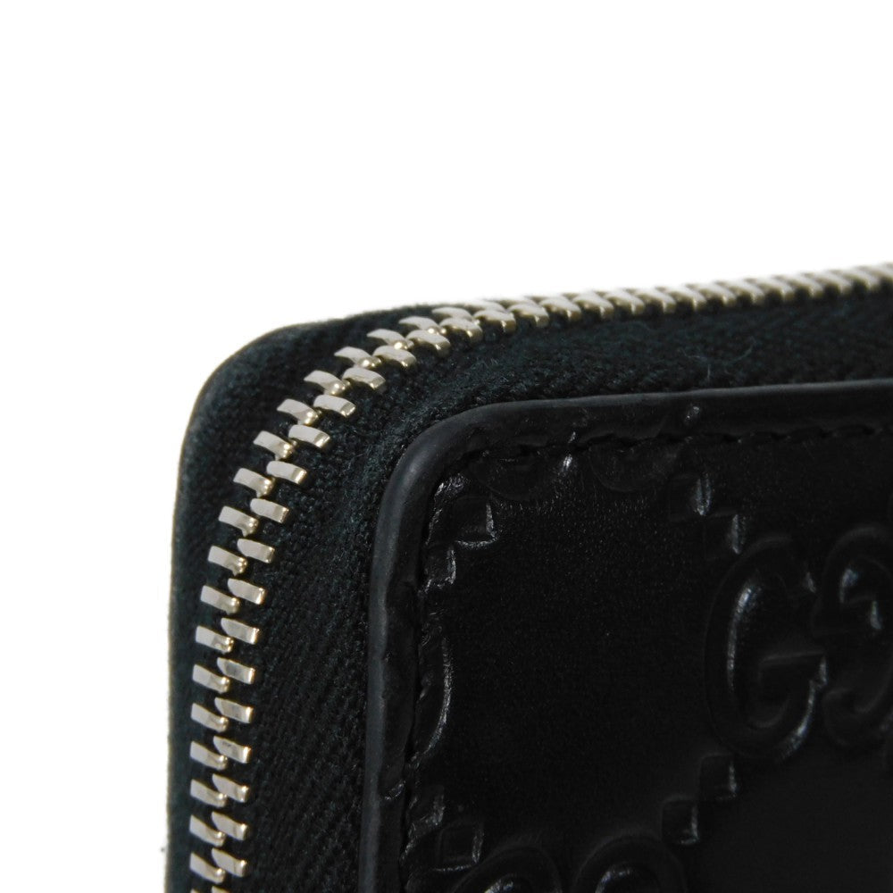 GUCCI Long Wallet Purse 473928 CWC1N 1000 Signature leather black GG Shima Durian zip around wallet mens Used