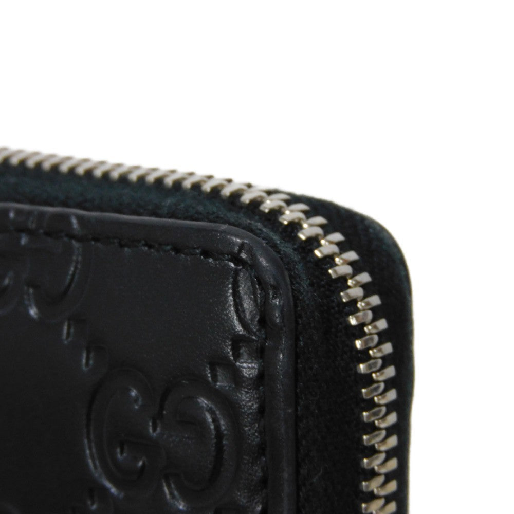 GUCCI Long Wallet Purse 473928 CWC1N 1000 Signature leather black GG Shima Durian zip around wallet mens Used