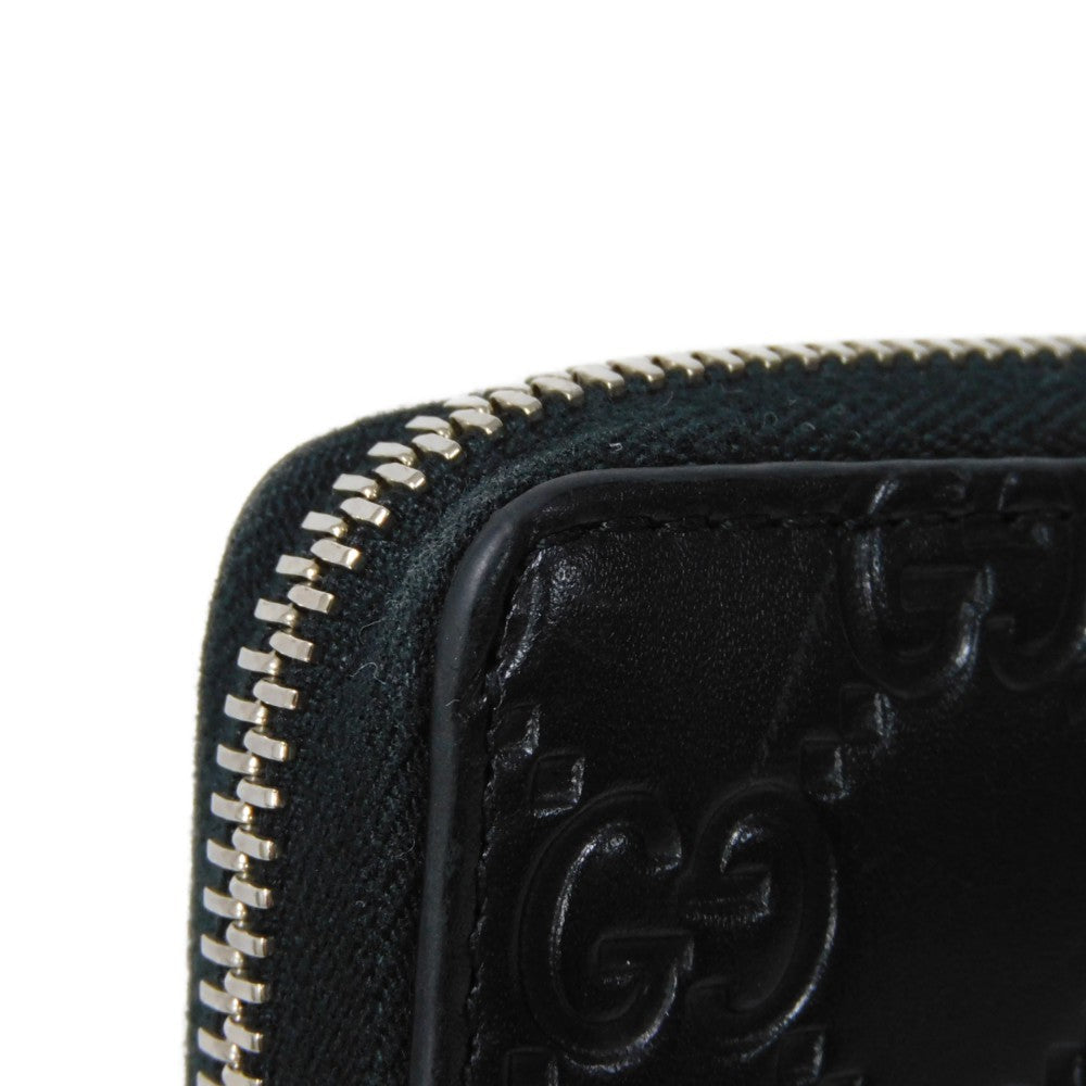 GUCCI Long Wallet Purse 473928 CWC1N 1000 Signature leather black GG Shima Durian zip around wallet mens Used