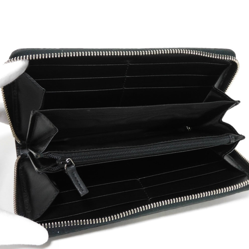 GUCCI Long Wallet Purse 473928 CWC1N 1000 Signature leather black GG Shima Durian zip around wallet mens Used