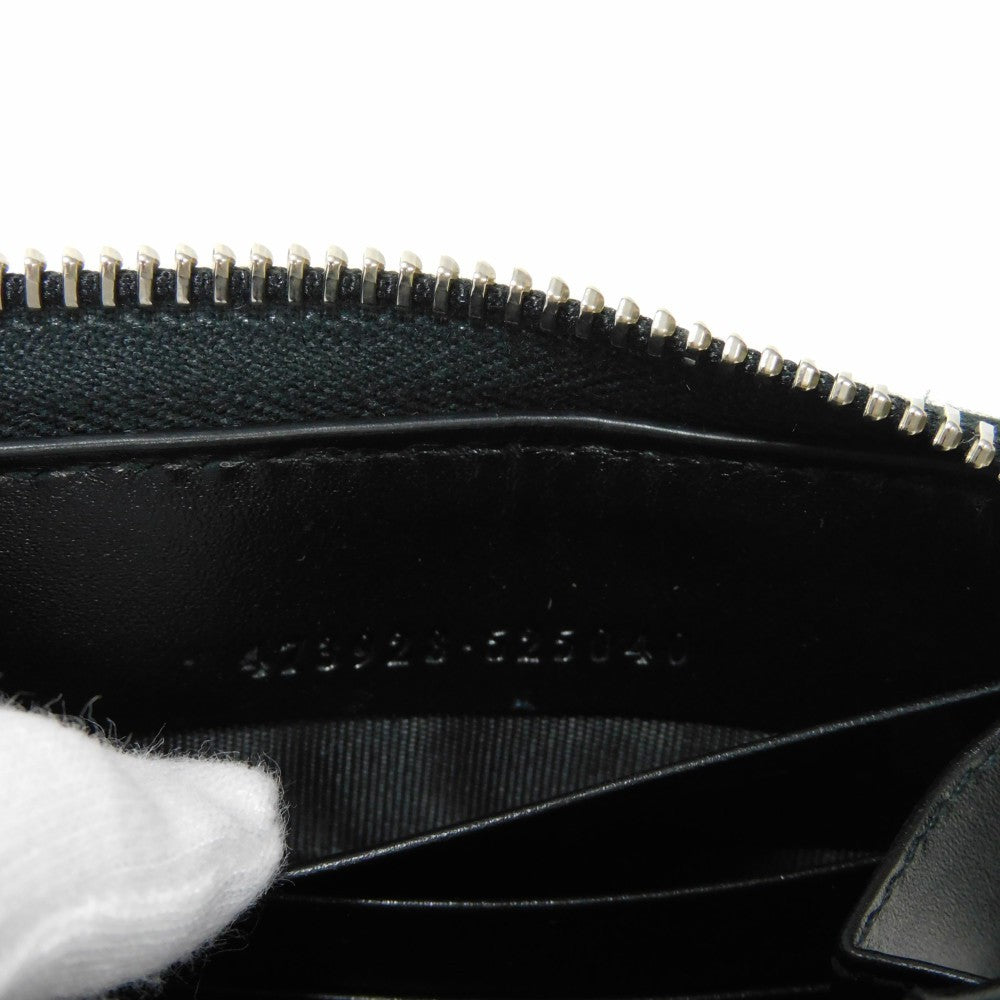 GUCCI Long Wallet Purse 473928 CWC1N 1000 Signature leather black GG Shima Durian zip around wallet mens Used