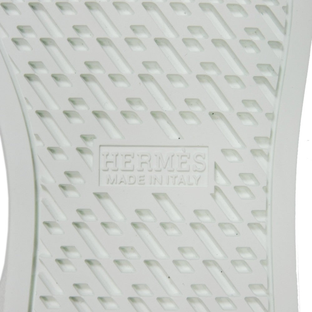 HERMES sneakers RG201115Z Calfskin White x silver H mark Avantage Women 35 Used