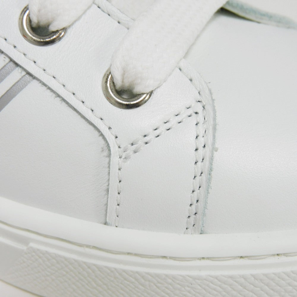 HERMES sneakers RG201115Z Calfskin White x silver H mark Avantage Women 35 Used