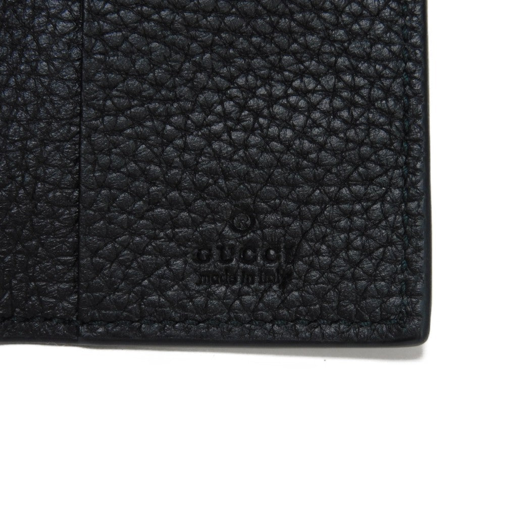 GUCCI Key case Key holder  771156 AABXM 1000 Textured leather black Metal logo logo keychain mens Used