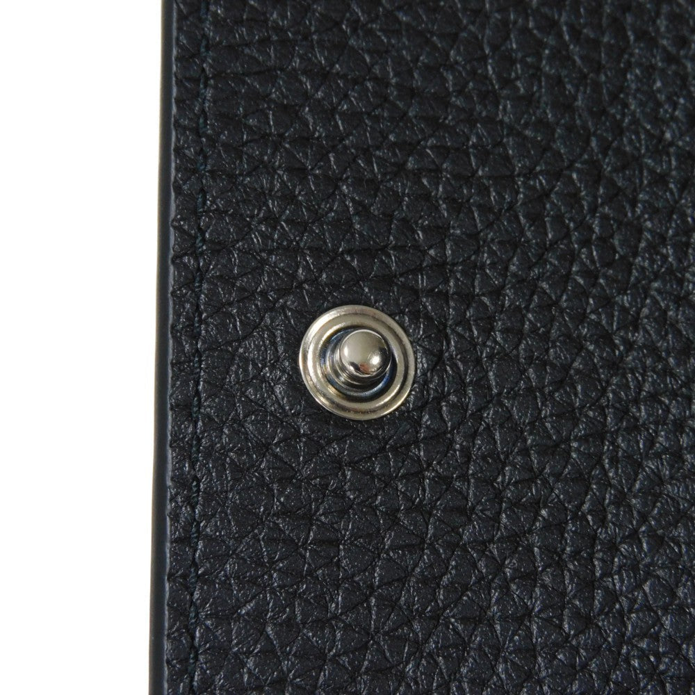 GUCCI Key case Key holder  771156 AABXM 1000 Textured leather black Metal logo logo keychain mens Used