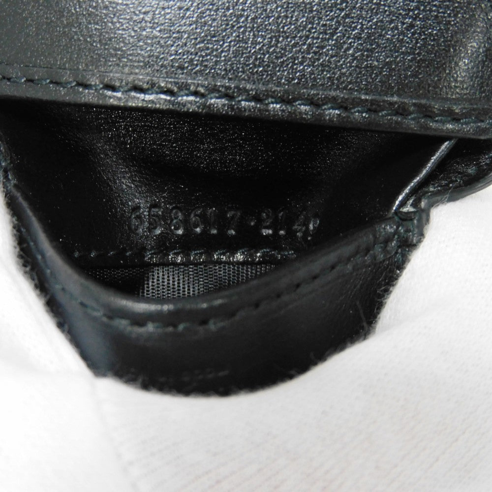 GUCCI Bifold Wallet 658617 0YK0G 1000 Smooth Calfskin Leather black Horsebit 1955 Strap Wallet Women(Unisex) Used