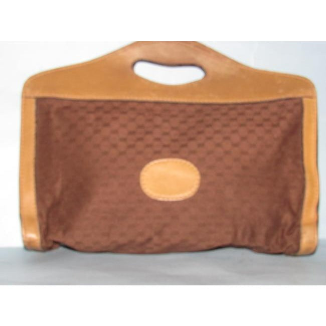 Gucci Vintage Pursesdesigner Purses Btrown Small G Logo Print Fabric And Camel Leather Jacquard Canv