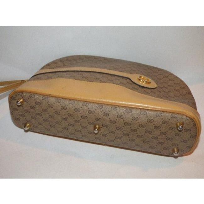 Gucci Vintage Purses Shades Of Brown Leather Coated Canvas Cross Body Bag