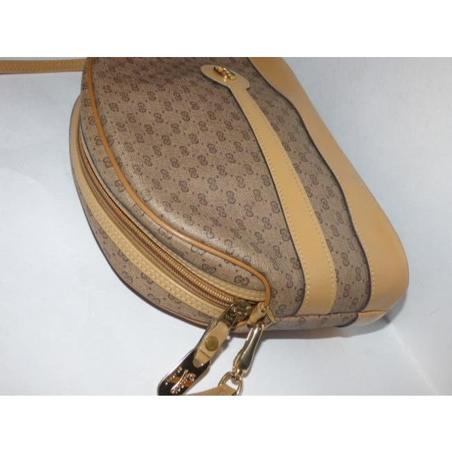 Gucci Vintage Purses Shades Of Brown Leather Coated Canvas Cross Body Bag