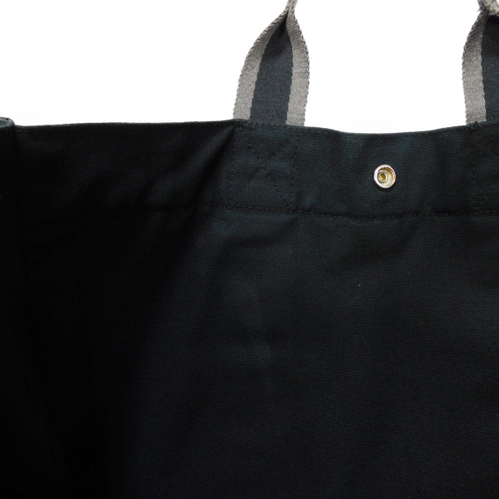 HERMES Tote Bag cotton Black x gray Serie button Fool Toe MM mens(Unisex) Used