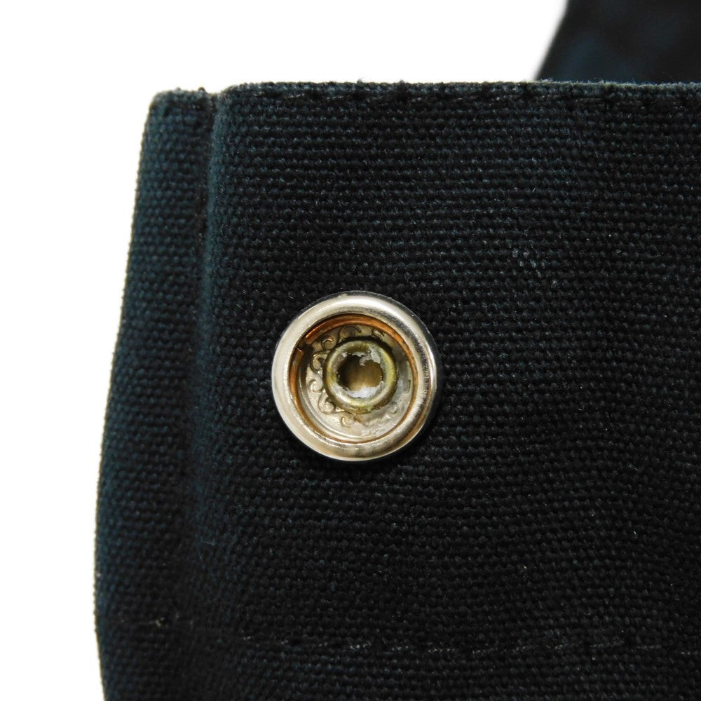 HERMES Tote Bag cotton Black x gray Serie button Fool Toe MM mens(Unisex) Used