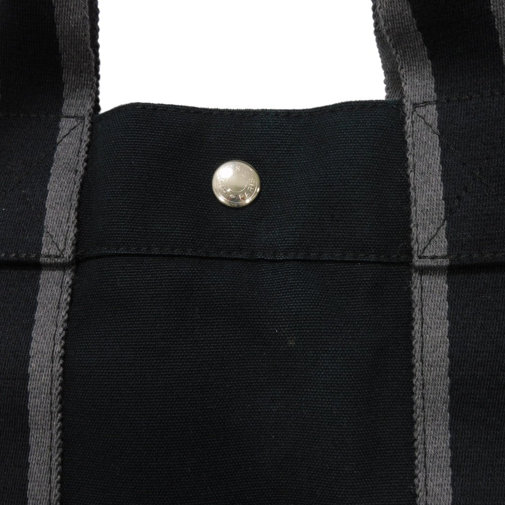 HERMES Tote Bag cotton Black x gray Serie button Fool Toe MM mens(Unisex) Used