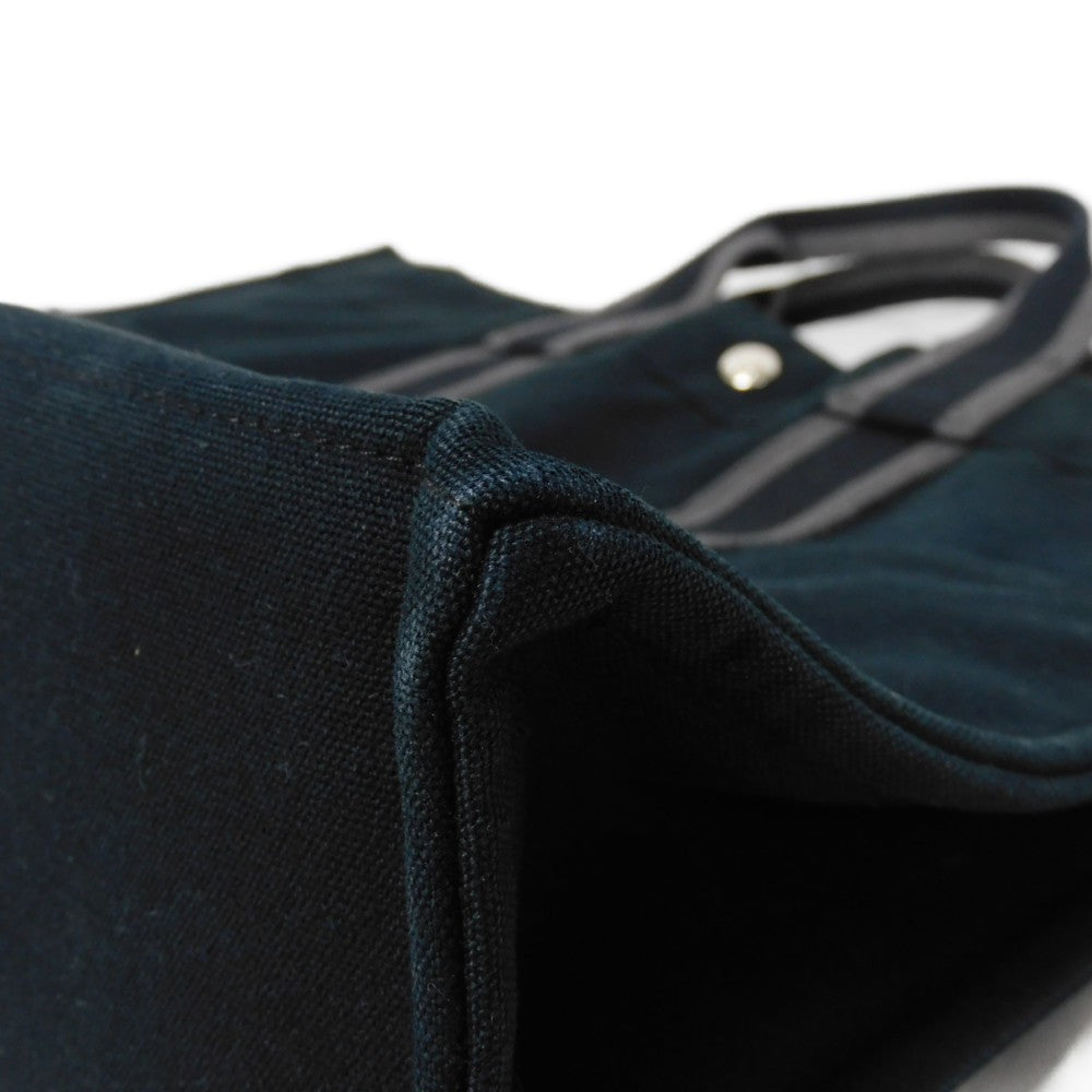 HERMES Tote Bag cotton Black x gray Serie button Fool Toe MM mens(Unisex) Used