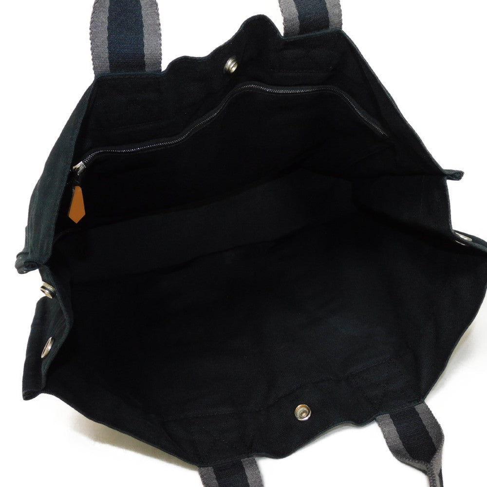 HERMES Tote Bag cotton Black x gray Serie button Fool Toe MM mens(Unisex) Used