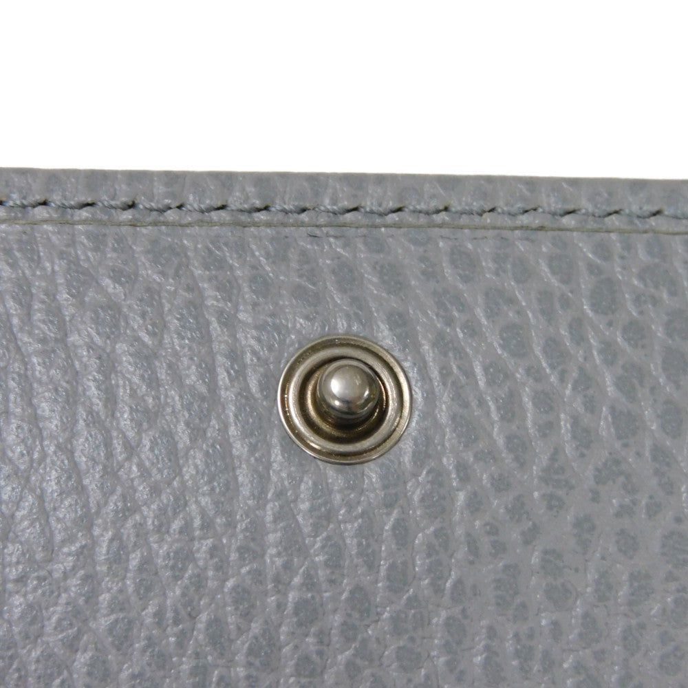 GUCCI Key case Key holder  456118 17WEN 1711 Textured leather Light gray 6-key case Key holder Petit Marmont GG Marmont Women(Unisex) Used