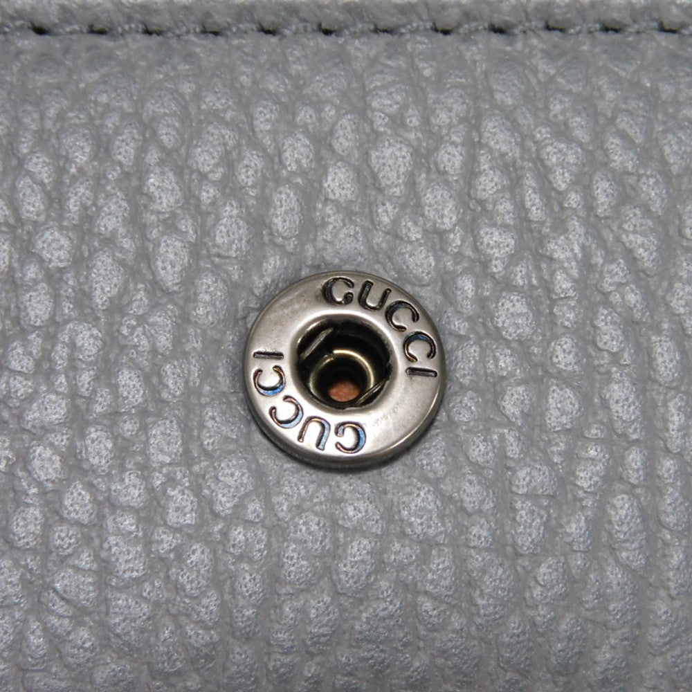GUCCI Key case Key holder  456118 17WEN 1711 Textured leather Light gray 6-key case Key holder Petit Marmont GG Marmont Women(Unisex) Used