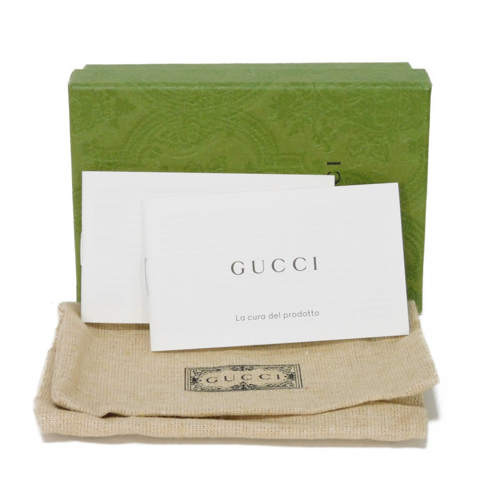 GUCCI Key case Key holder  456118 17WEN 1711 Textured leather Light gray 6-key case Key holder Petit Marmont GG Marmont Women(Unisex) Used