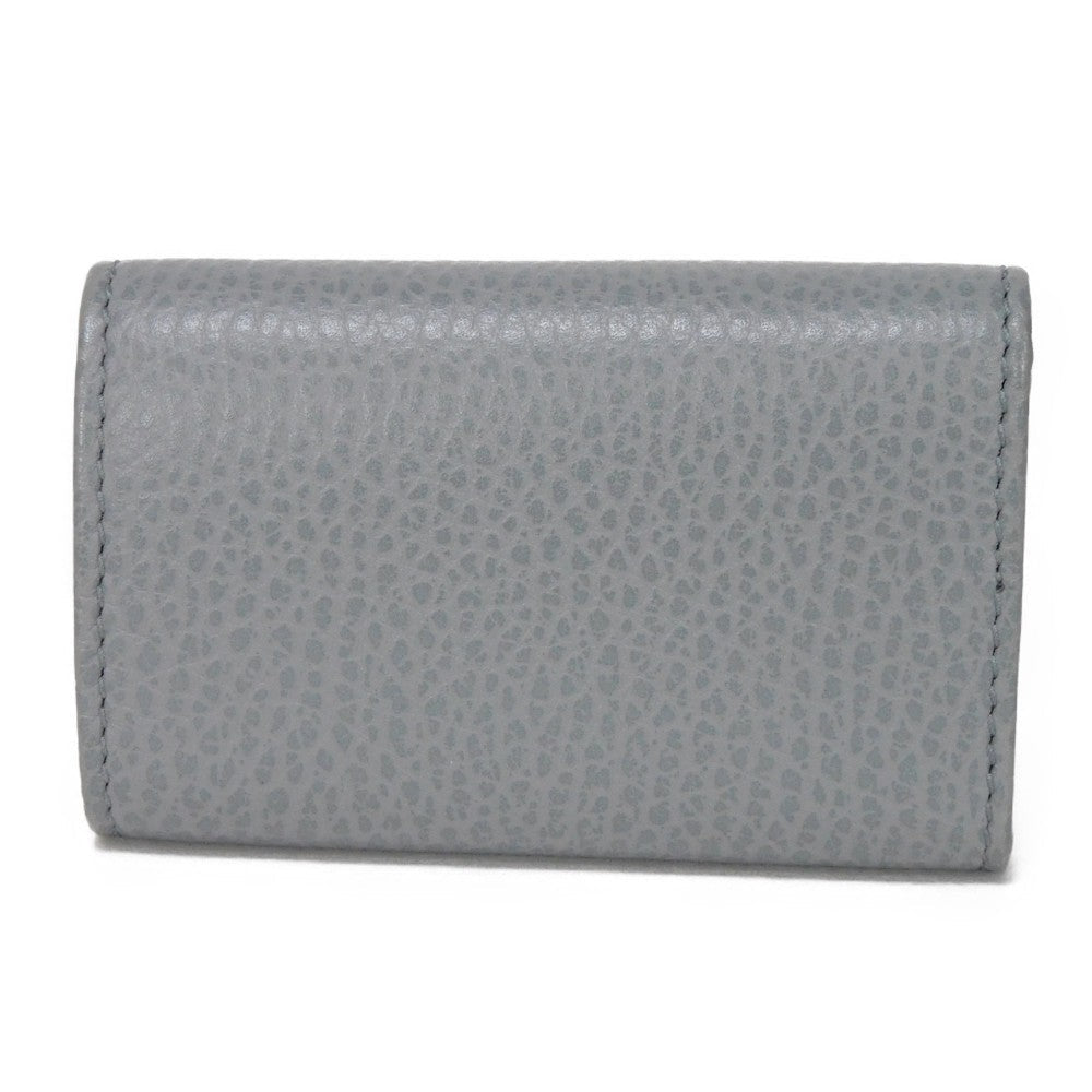 GUCCI Key case Key holder  456118 17WEN 1711 Textured leather Light gray 6-key case Key holder Petit Marmont GG Marmont Women(Unisex) Used