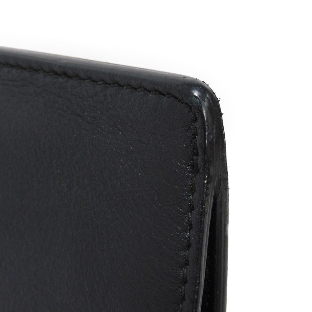 GUCCI Clutch bag 428724 AP00T 1000 Smooth Calfskin Leather black Logo embossing Animalier Cat Tiger Pouch mens Used