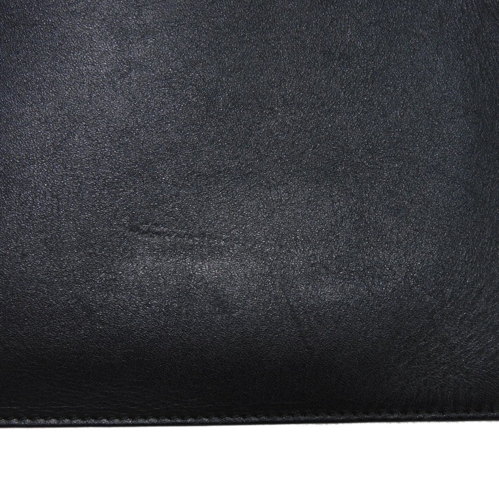 GUCCI Clutch bag 428724 AP00T 1000 Smooth Calfskin Leather black Logo embossing Animalier Cat Tiger Pouch mens Used