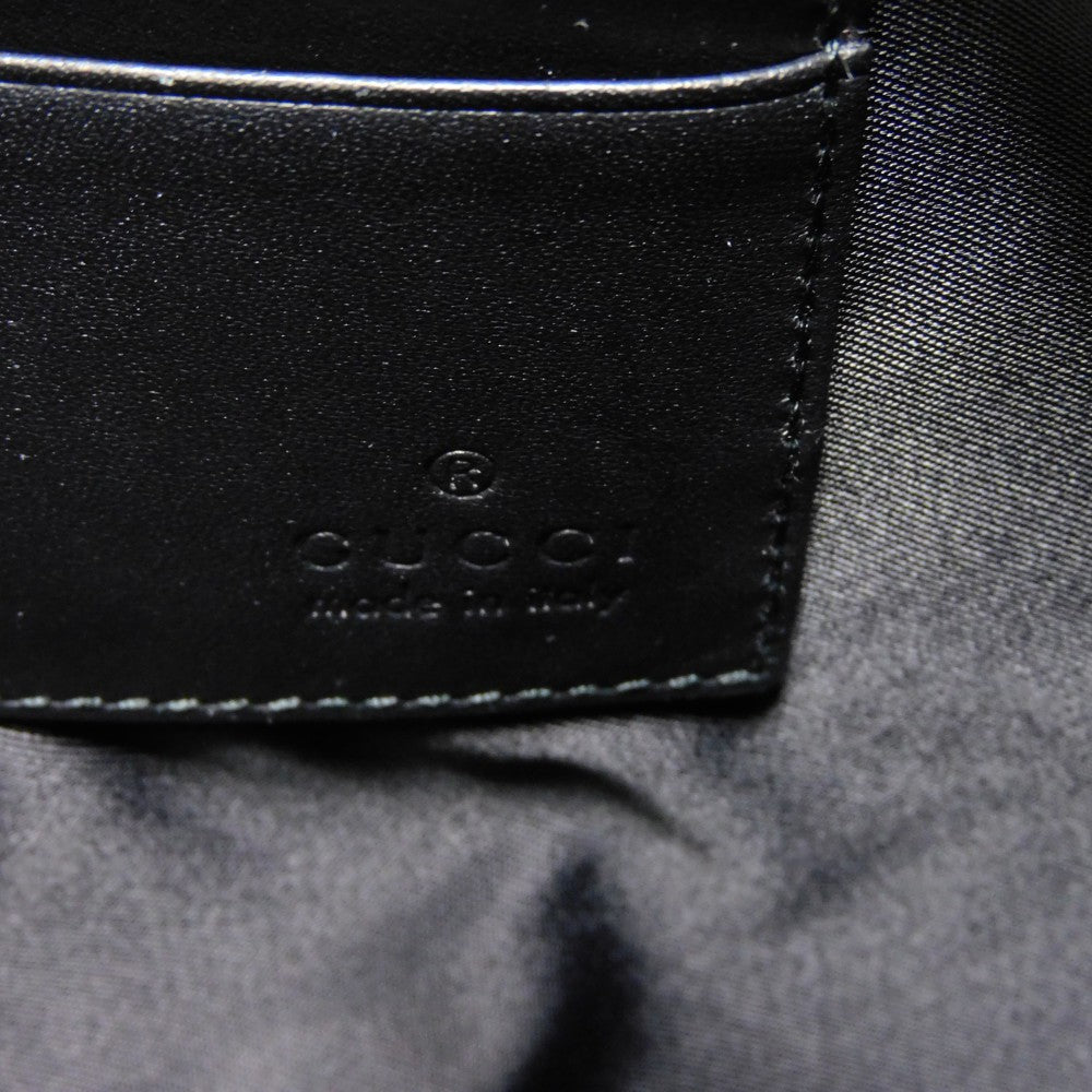 GUCCI Clutch bag 428724 AP00T 1000 Smooth Calfskin Leather black Logo embossing Animalier Cat Tiger Pouch mens Used