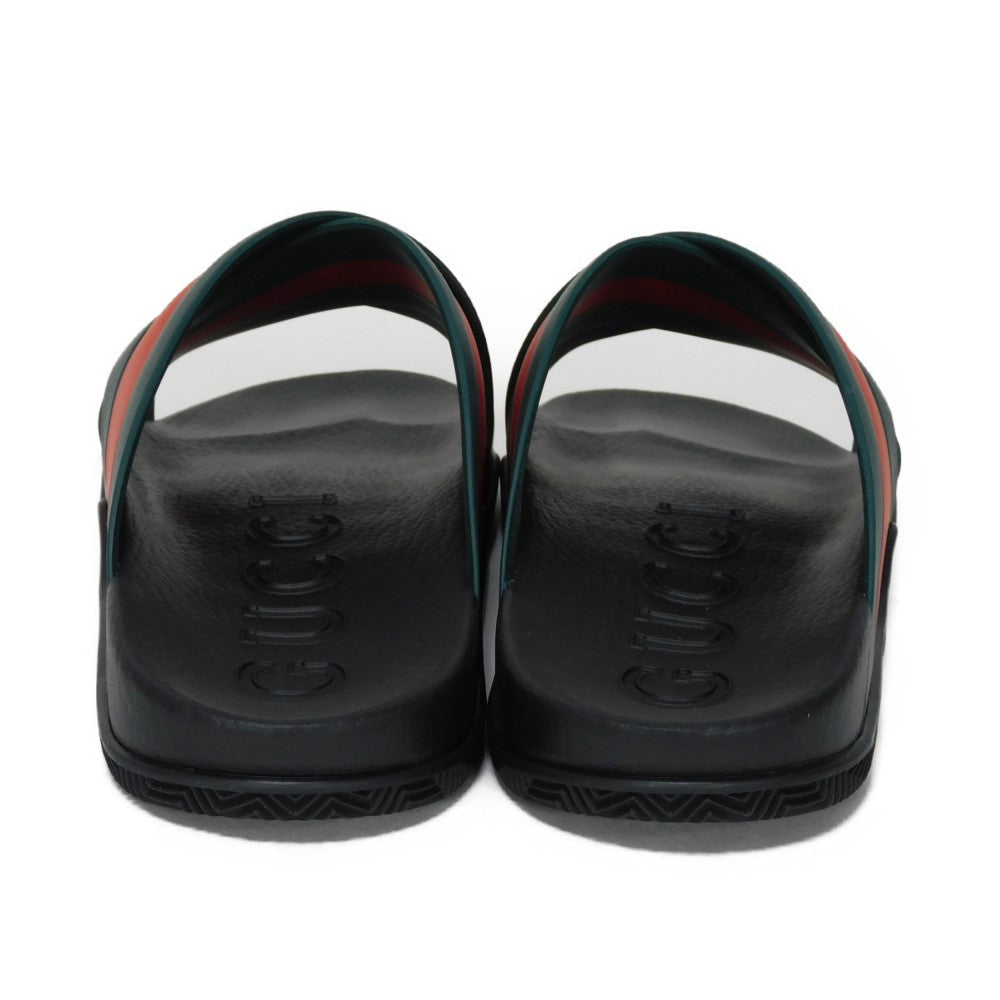 GUCCI Sandals 630326 J8700 8460 rubber Green x Red x Black Sherry line Web stripe slide sandals mens 43 Used