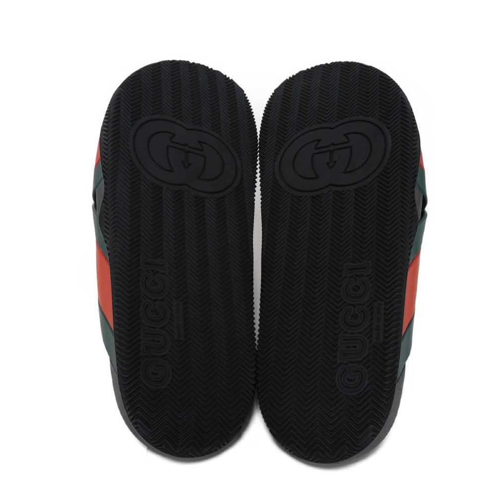 GUCCI Sandals 630326 J8700 8460 rubber Green x Red x Black Sherry line Web stripe slide sandals mens 43 Used