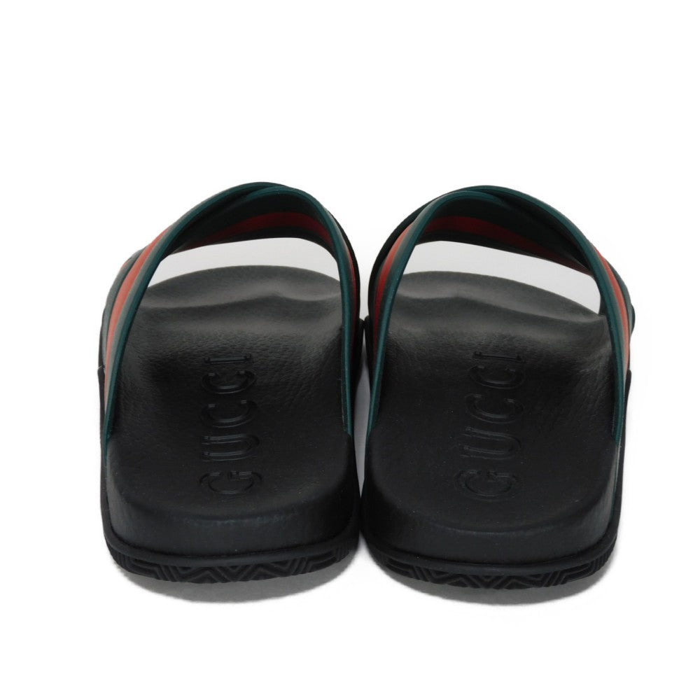 GUCCI Sandals 627820 J8700 8460 rubber Green x Red x Black Sherry line Web stripe slide sandals Women 39 Used