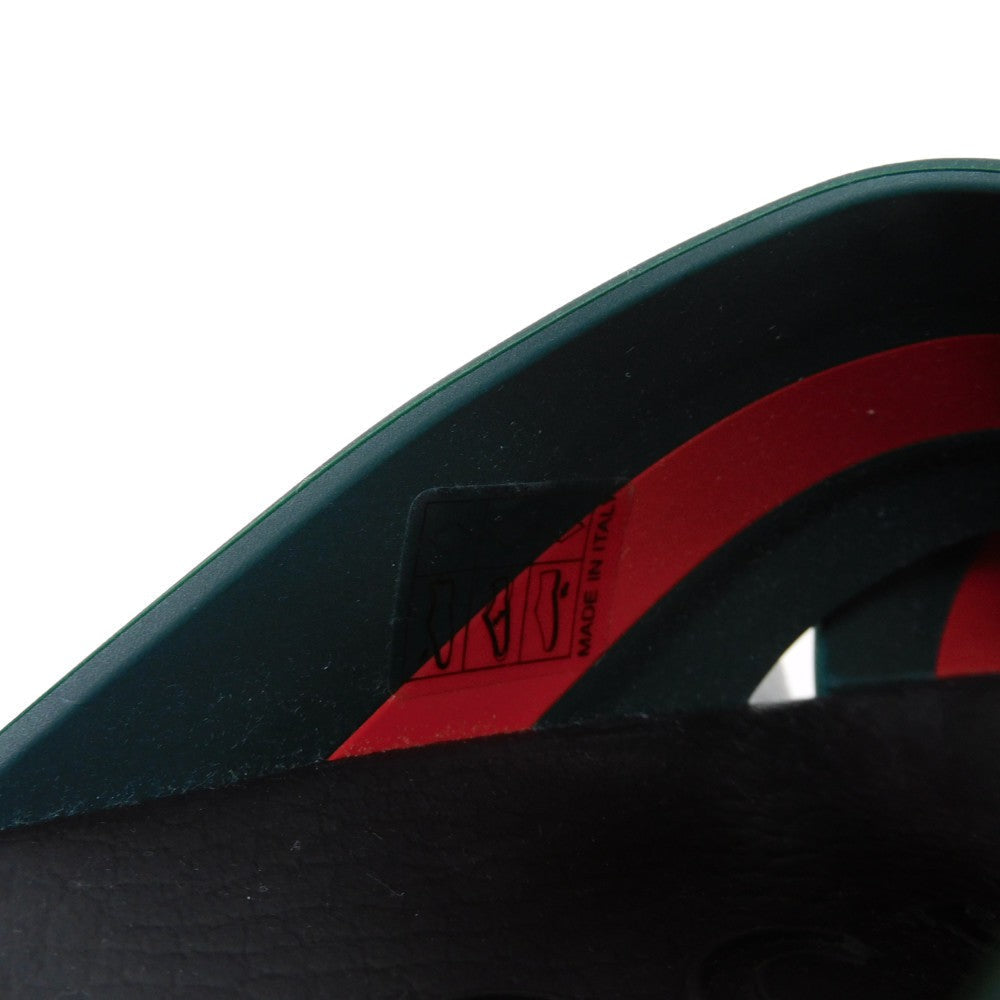 GUCCI Sandals 627820 J8700 8460 rubber Green x Red x Black Sherry line Web stripe slide sandals Women 39 Used