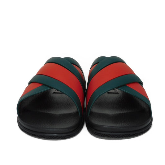 GUCCI Sandals 630326 J8700 8460 rubber Green x Red x Black Sherry line Web stripe slide sandals mens (45) Used
