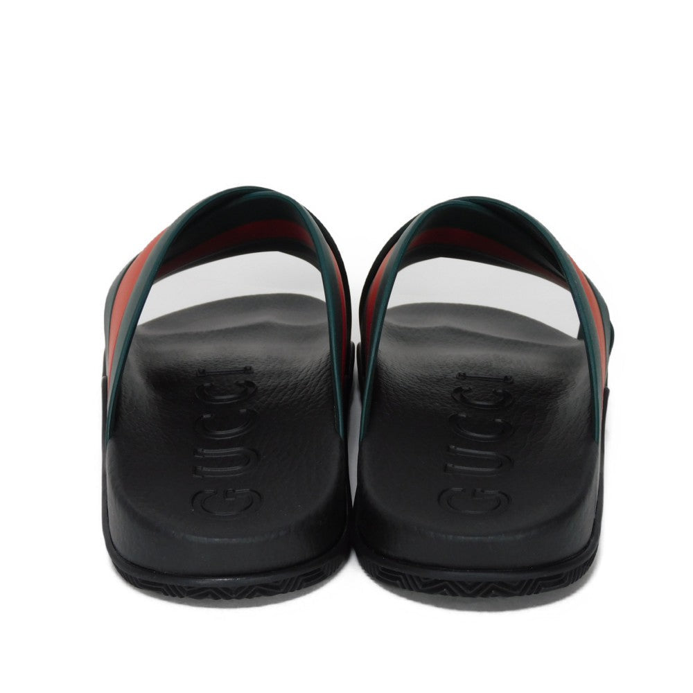 GUCCI Sandals 630326 J8700 8460 rubber Green x Red x Black Sherry line Web stripe slide sandals mens (45) Used