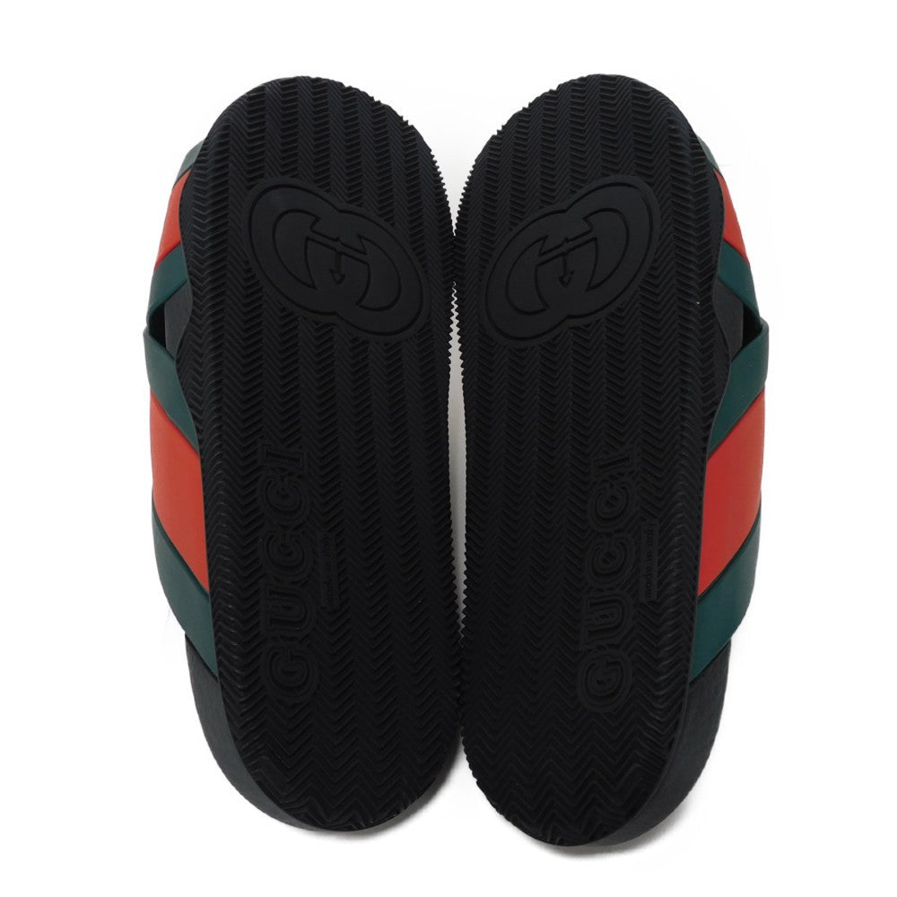 GUCCI Sandals 630326 J8700 8460 rubber Green x Red x Black Sherry line Web stripe slide sandals mens (45) Used