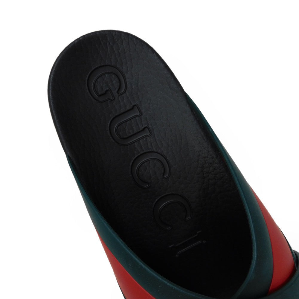 GUCCI Sandals 630326 J8700 8460 rubber Green x Red x Black Sherry line Web stripe slide sandals mens (45) Used