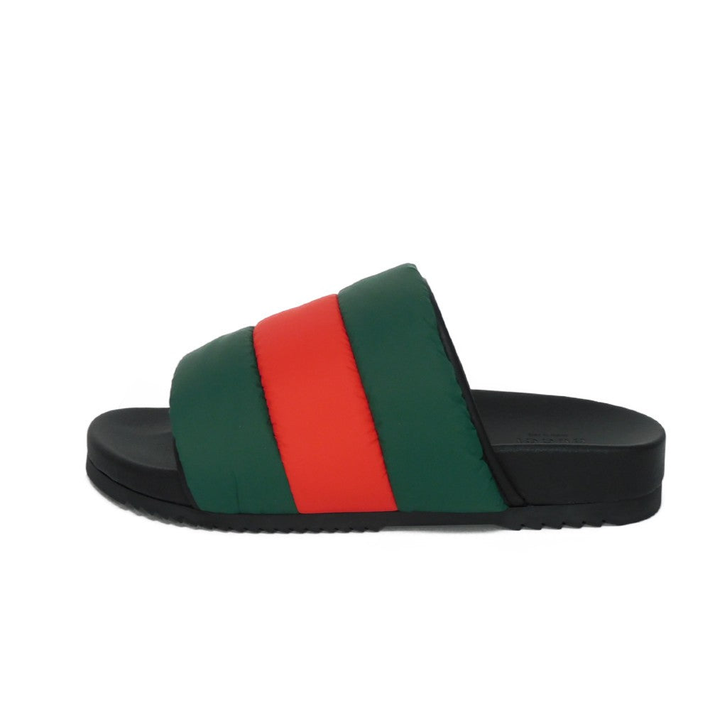 GUCCI Sandals 700320 UFR30 3060 Nylon, Rubber Green x Red x Black Sherry line Padded Web Slides Women 39 Used