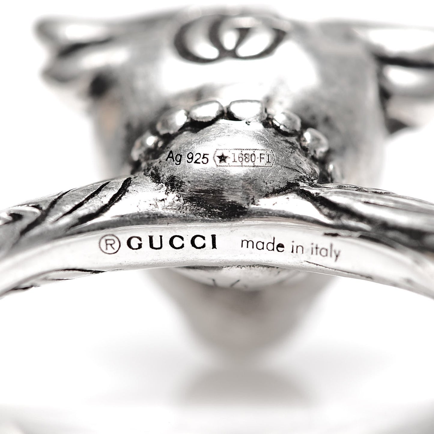 Gucci Anger Forest Bulls Head Ring in Sterling Silver