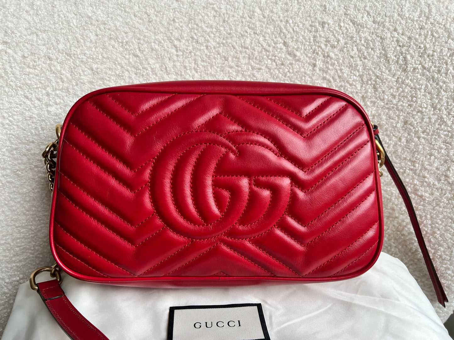 Gucci GG Red Marmont Small Shoulder Bag (RRP £1,440)