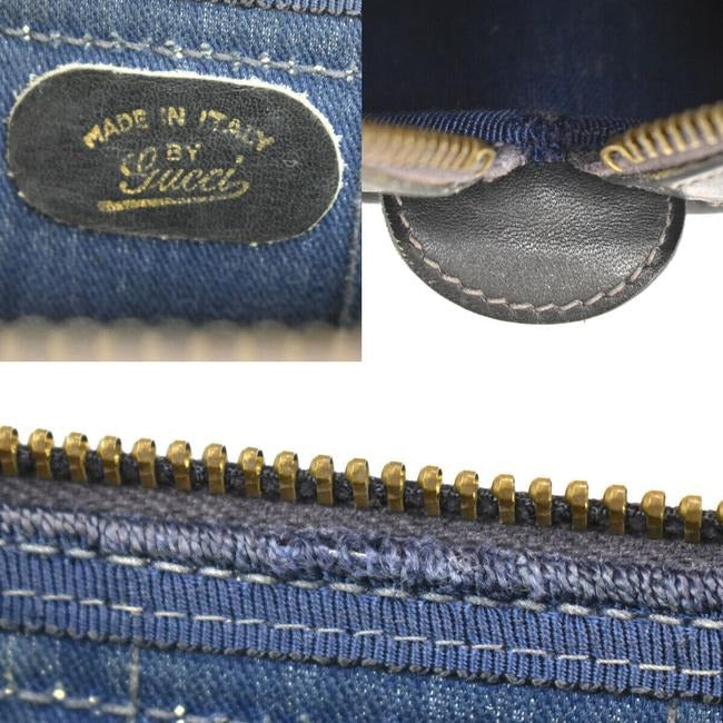 Gucci Boston Bag Xl Guccissima Print Coated Canvas Early Blue Leather And Gg Leather Satchel