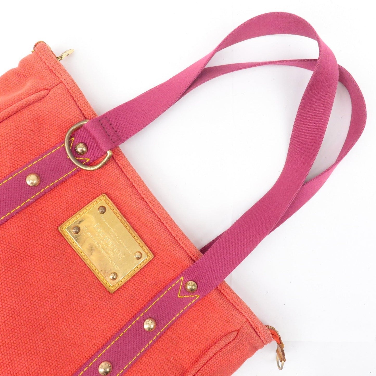 Louis Vuitton Antigua Cabas MM Tote Bag Hand Bag Rouge M40034