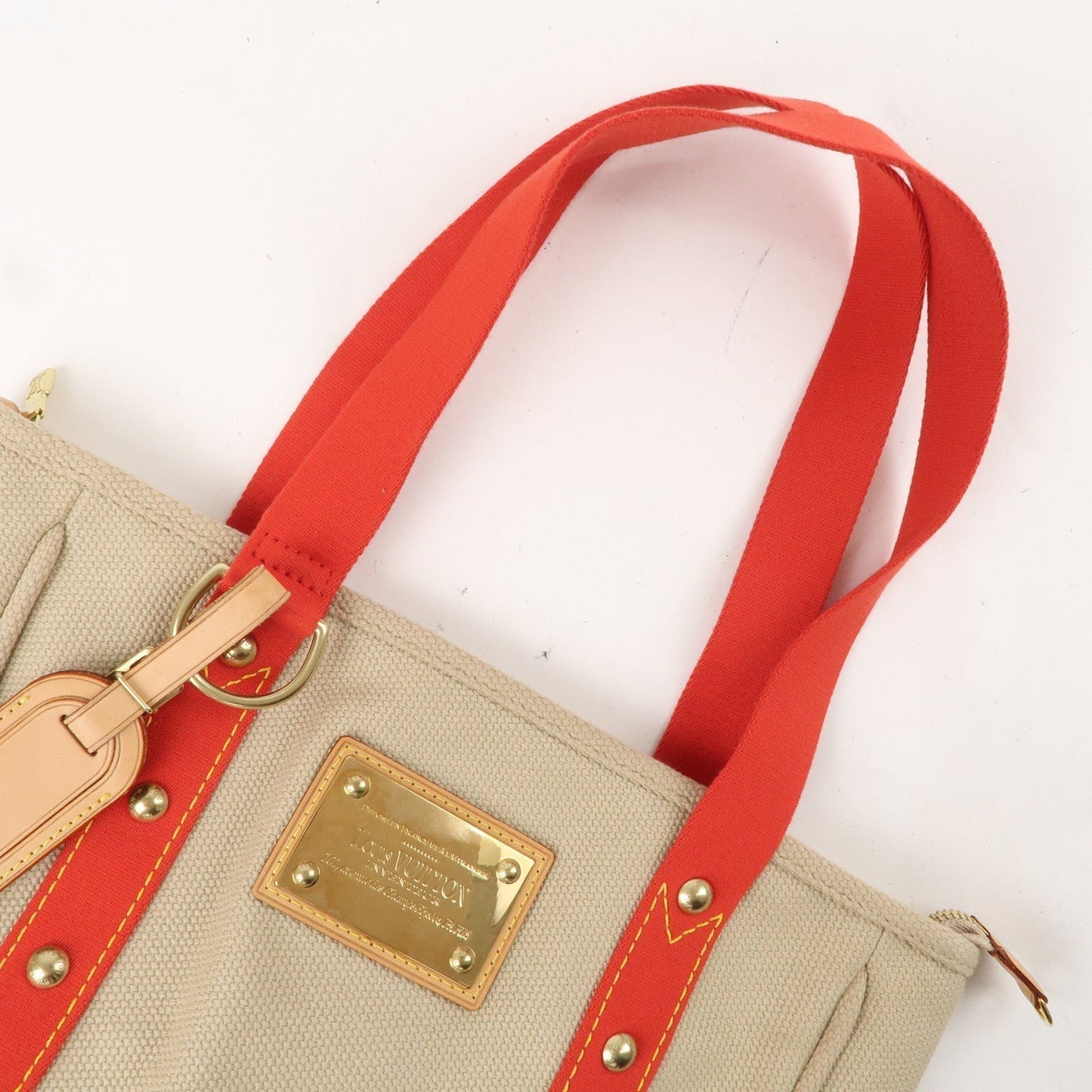 Louis Vuitton Antigua Cabas MM Tote Bag Hand Bag Rouge M40035