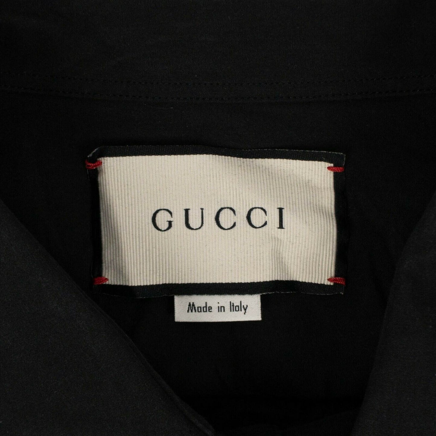 Gucci Cotton Popeline Button Down Shirt in Black
