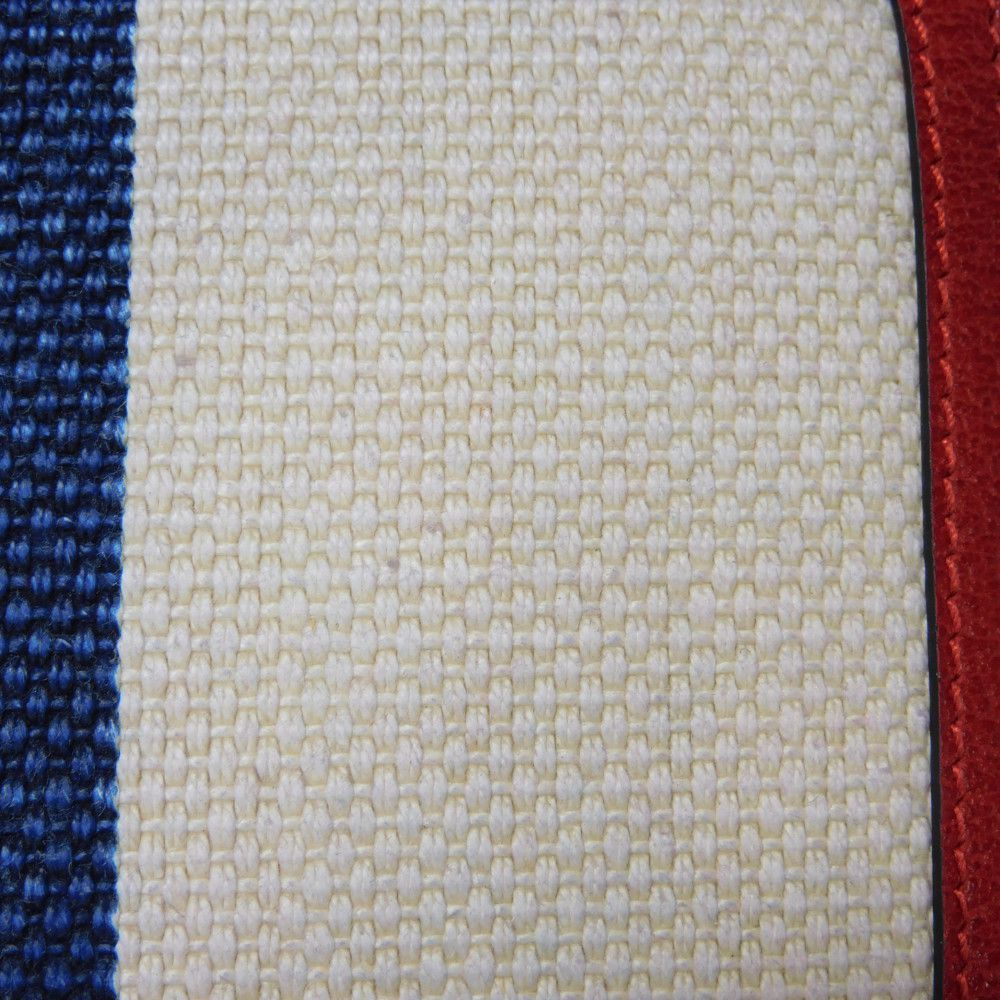 GUCCI Long Wallet Purse 524790 9SBCG 9093 Baiadella Linen Canvas x Calfskin Leather Tricolor Byadera stripes logo zip around wallet Women(Unisex) Used