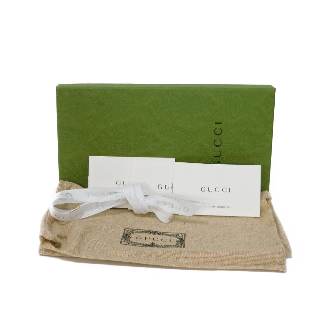 GUCCI Long Wallet Purse 673003 92TCN 1000 GG Supreme canvas (polyurethane processing) x Calfskin leather black GG Supreme Interlocking G zip-around wallet mens Used