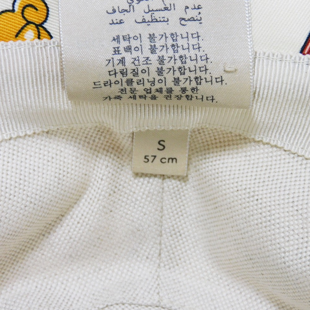 GUCCI hat 736960 4HAX1 9278 Outer: 100% cotton x Lining: 65% cotton x 35% linen Ivory logo Animal Print Bucket Hat Women S Used