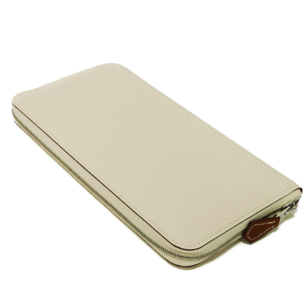 HERMES Long Wallet Purse Epsom, Silk Nata x Mauve Silvestre lucky daisy Azap Long Silk Inn Women Used
