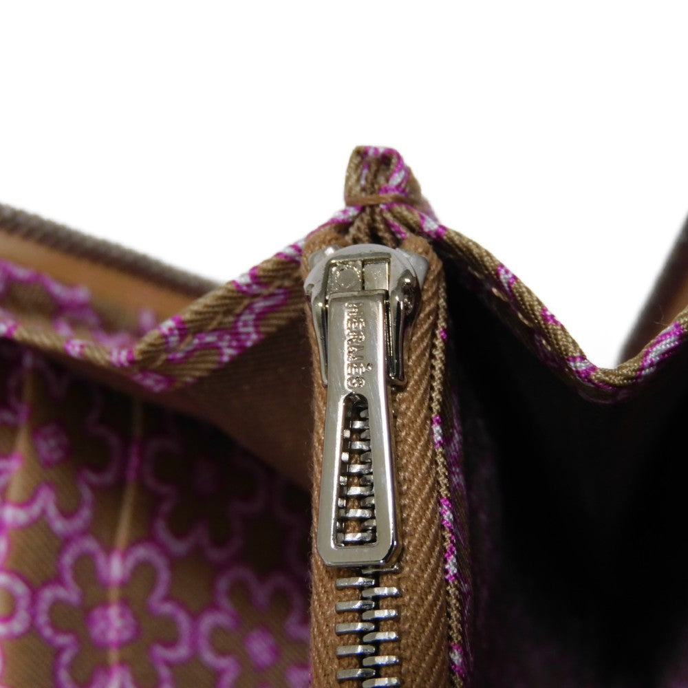 HERMES Long Wallet Purse Epsom, Silk Nata x Mauve Silvestre lucky daisy Azap Long Silk Inn Women Used